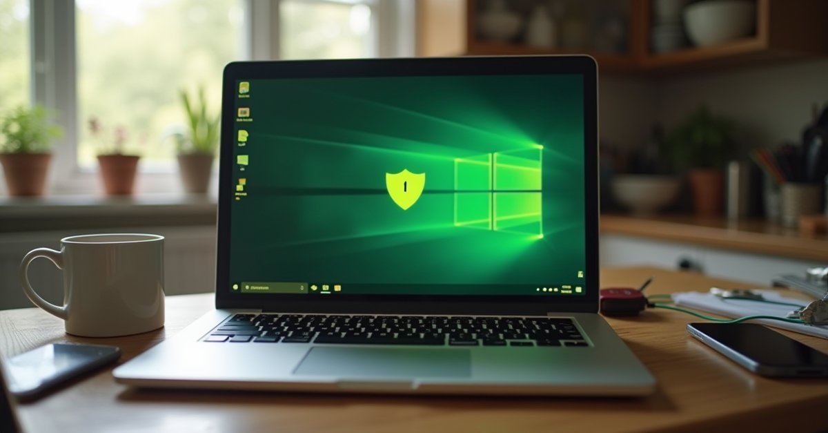 Laptop screen showing Windows Security antivirus settings